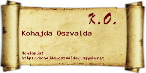Kohajda Oszvalda névjegykártya
